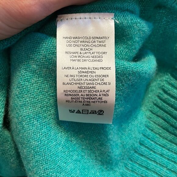 Free People Aubrey Cashmere Turtleneck Sweater Green L - Picture 6 of 9